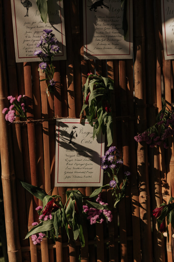 Seating con flores y caña